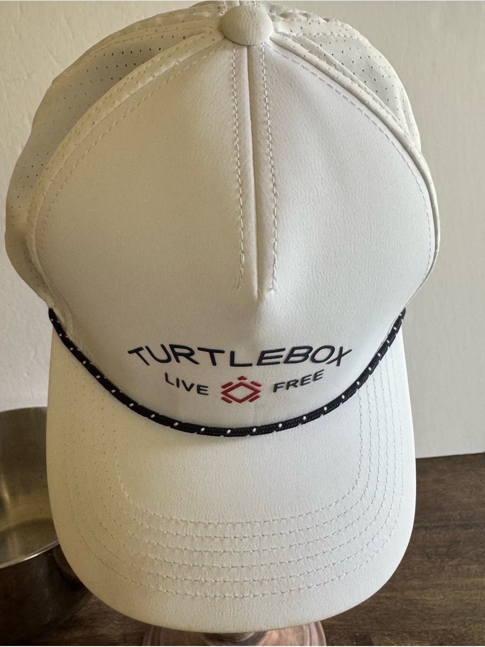 Turtlebox 'Live Free' White Logo Cap